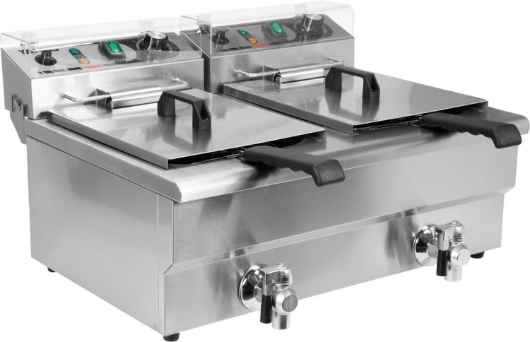 Elektryczna frytownica z zaworem 2x16l