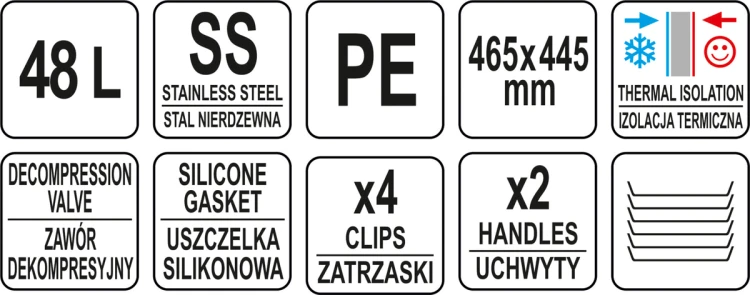Plastikowy termos transportowy 48l