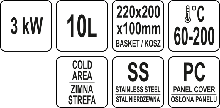 Frytownica pojedyncza 10l 3,3kw