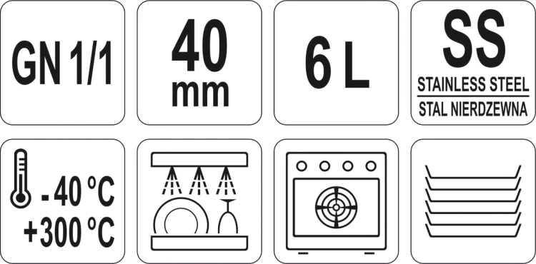 Pojemnik perforowany ze stali nierdzewnej gn 1/1 40