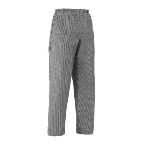 Spodnie kucharskie COULISSE POCKET BLACK PEPITA