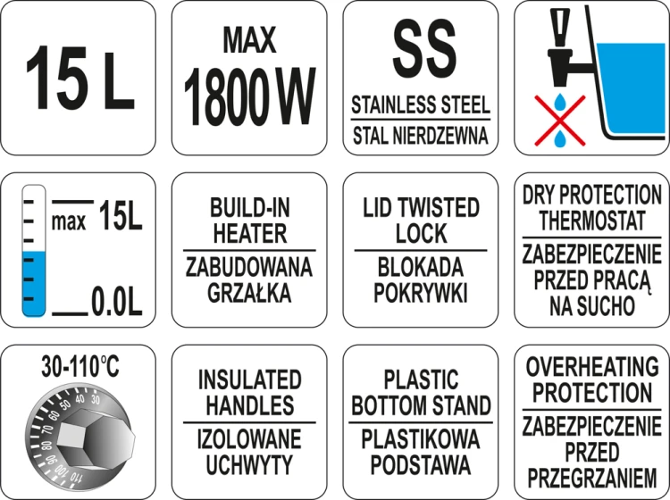 Warnik do wody 15l