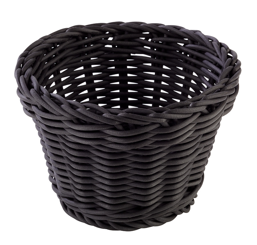 Koszyk PROFI LINE okrągły, wysoki, czarny, średnica 13 cm