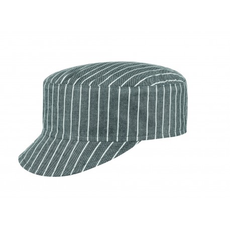 Czapka kucharska z daszkiem NEW GREY STRIPE - 2szt.