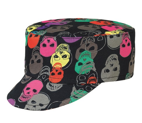Czapka kucharska z daszkiem COLOR SKULLS - 2szt.