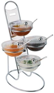 Stojak bufetowy LITTLE, 4 miseczki 0,5l