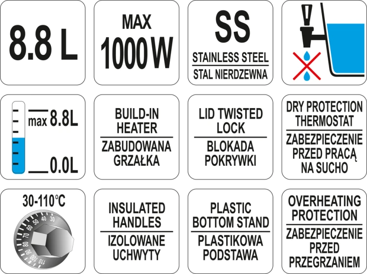 Warnik do wody 8,8l