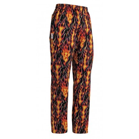 Kolorowe spodnie kucharskie FLAMES