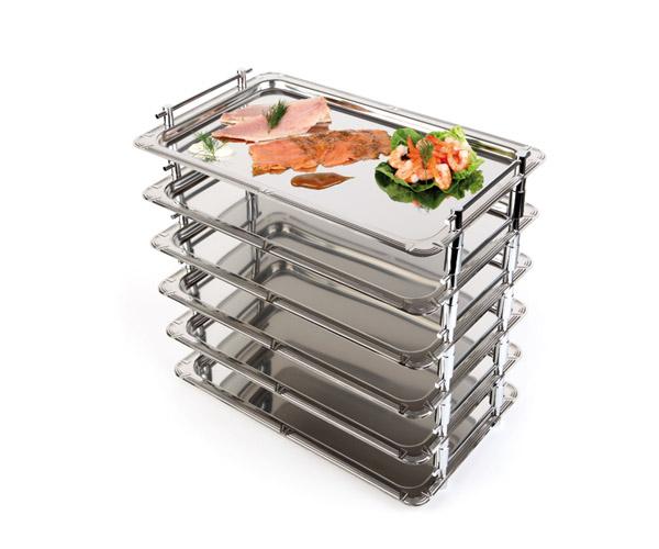 Taca do serwowani z chromowanymi uchwytami PROFI LINE 53cm x 32,5cm