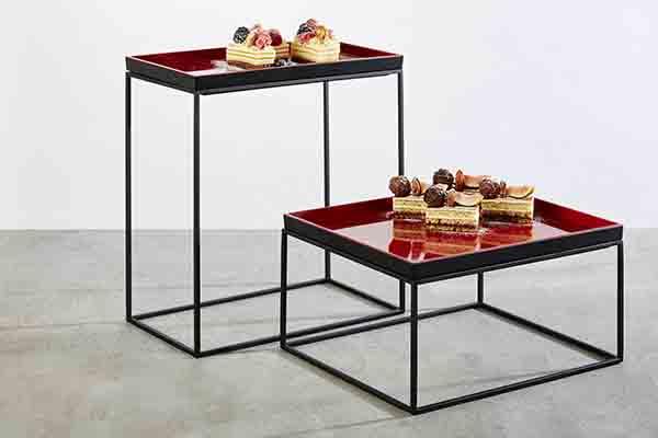 Taca prostokątna ASIA PLUS czarno czerwona 53cm x 32,5cm