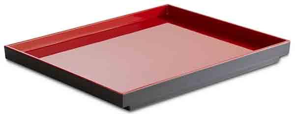 Taca prostokątna ASIA PLUS czarno czerwona 32,5cm x 26,5cm