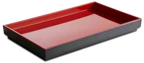 Taca prostokątna ASIA PLUS czarno czerwona 26,5cm x 16,2cm