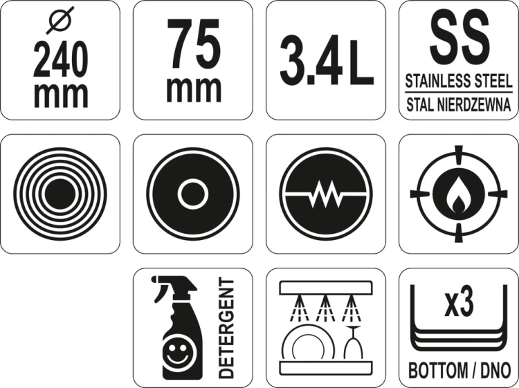 Rondel do sosów ze stali nierdzewnej 24cm 3,4l
