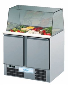 Saladetta stół chłodniczy sałatkowy z nadstawką szklaną GN 1/1 Rilling