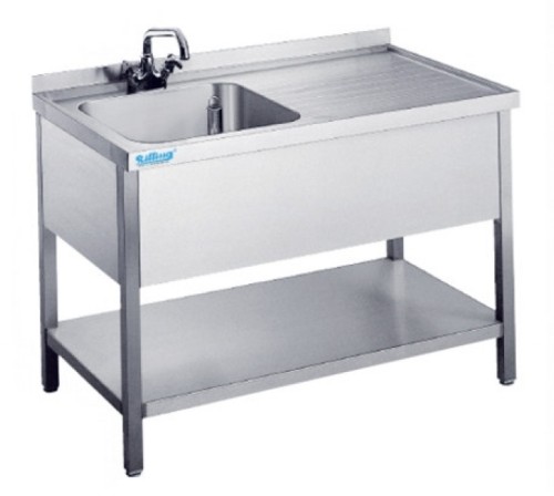 Zlew 1-kom z półką (P) 1200x600x850 Rilling