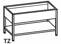 Zlew 1-kom z półką (L) 1200x700x850 Rilling