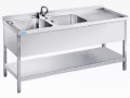 Zlew 2-kom z półką (L) 1600x700x850 Rilling