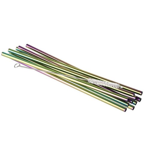 Słomki stal nierdzewna Ø8cm H15cm multi