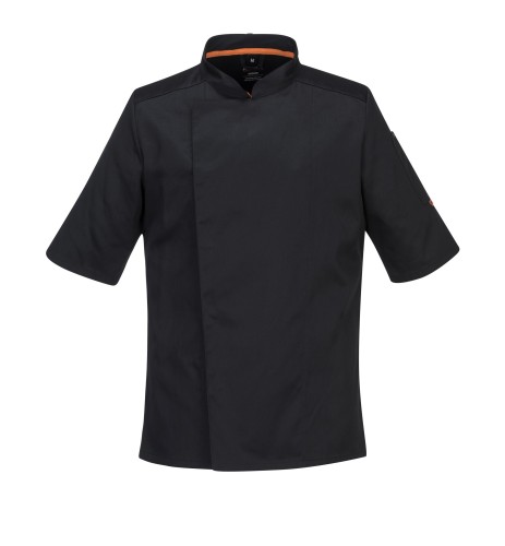 Bluza szefa kuchni MeshAir Pro czarna krótki rękaw