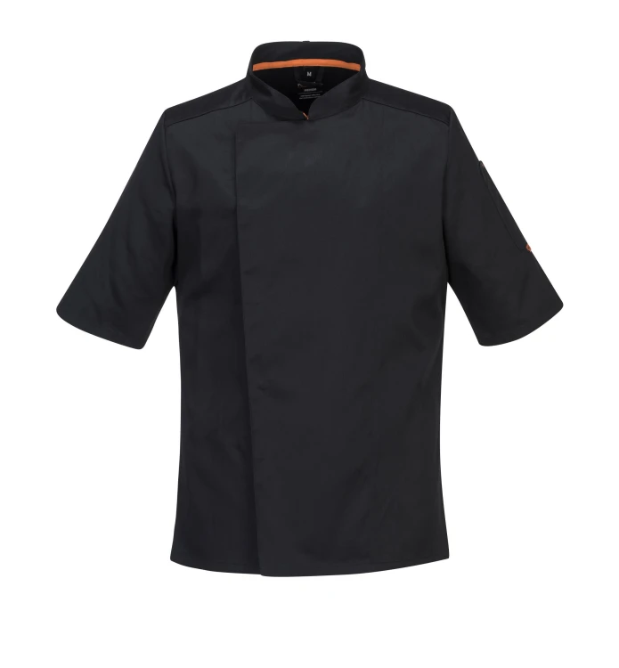 Bluza szefa kuchni MeshAir Pro czarna krótki rękaw