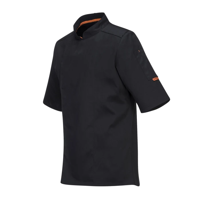 Bluza szefa kuchni MeshAir Pro czarna krótki rękaw