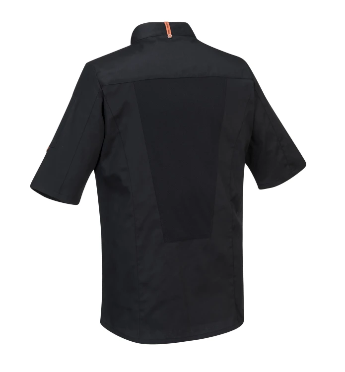 Bluza szefa kuchni MeshAir Pro czarna krótki rękaw