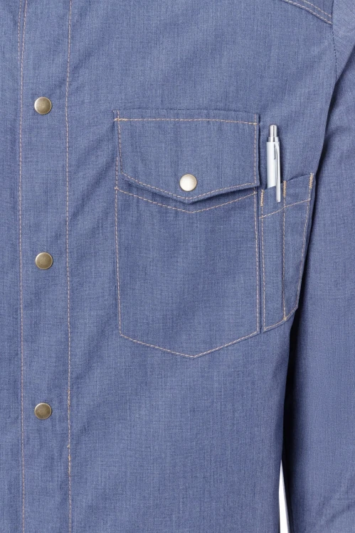 Męska bluza kucharska JEANS-STYLE California niebieska