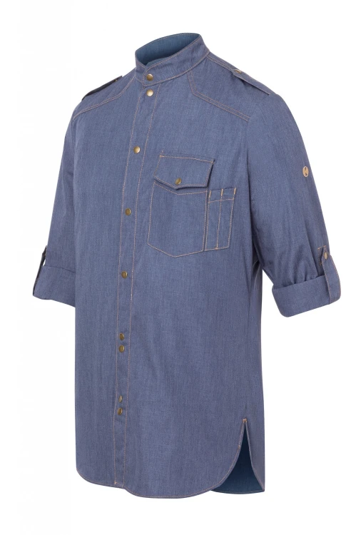 Męska bluza kucharska JEANS-STYLE California niebieska