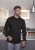 Męska bluza kucharska Long-Sleeve Throw-Over Chef Shirt BASIC czarna
