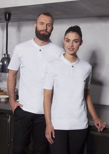 T-shirt kucharski UNISEX Short-Sleeve Work Shirt PERFORMANCE biały