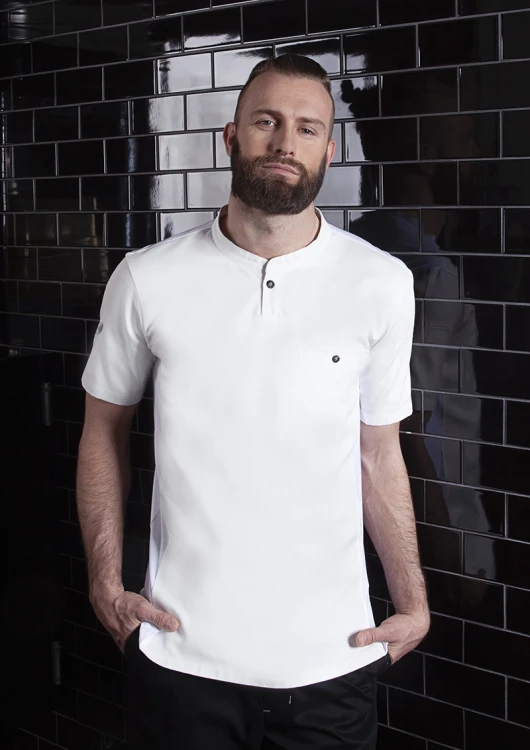 T-shirt kucharski UNISEX Short-Sleeve Work Shirt PERFORMANCE biały