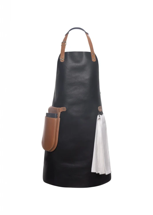 Fartuch Leather Bib Apron (100% skóra bydlęca, kolor: czarny)
