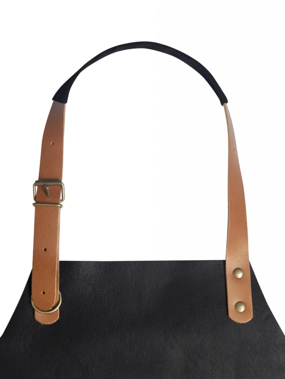 Fartuch Leather Bib Apron (100% skóra bydlęca, kolor: czarny)