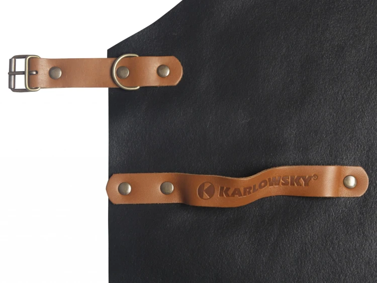 Fartuch Leather Bib Apron (100% skóra bydlęca, kolor: czarny)