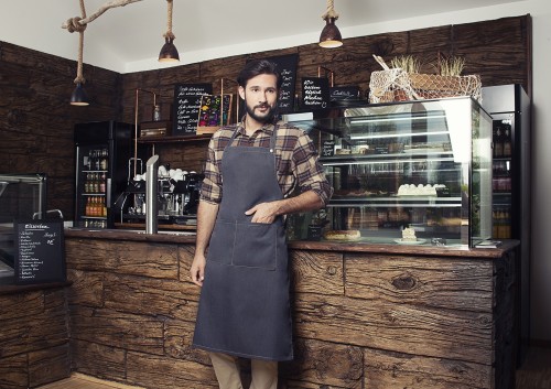Fartuch jeansowy Bib Apron JEANS-STYLE (kolor vintage black)