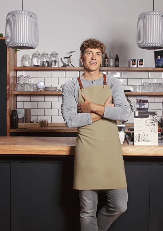 Fartuch 100% z recyklingu  Bib Apron GREEN-GENERATION from Recycled Plastic, kolor: pebble grey