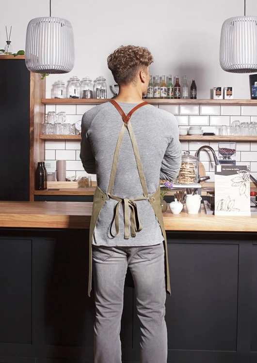 Fartuch 100% z recyklingu  Bib Apron GREEN-GENERATION from Recycled Plastic, kolor: pebble grey