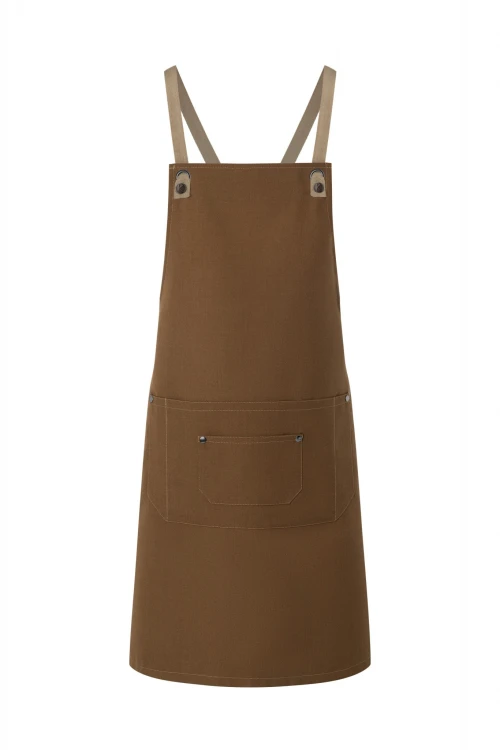 Fartuch Bib Apron URBAN-NATURE (z paskiem na krzyż i dużą kieszenią; kolor: cinnamon)