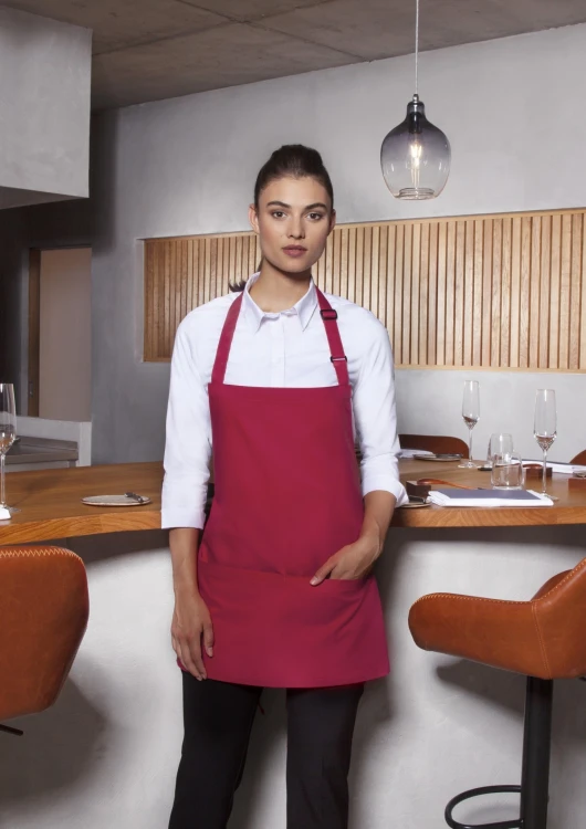 Fartuch krótki Short Bib Apron BASIC with Buckle and Pocket (21 kolorów)