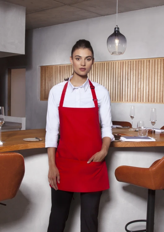 Fartuch krótki Short Bib Apron BASIC with Buckle and Pocket (21 kolorów)