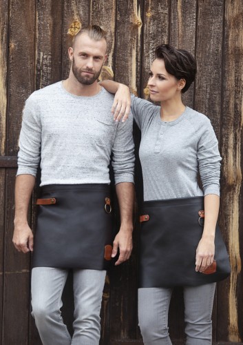 Ekskluzywna, skórzana zapaska Leather Waist Apron (59x40 cm; kolor: czarny)