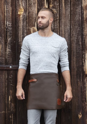 Ekskluzywna, skórzana zapaska Leather Waist Apron (59x40 cm; kolor: mokka)