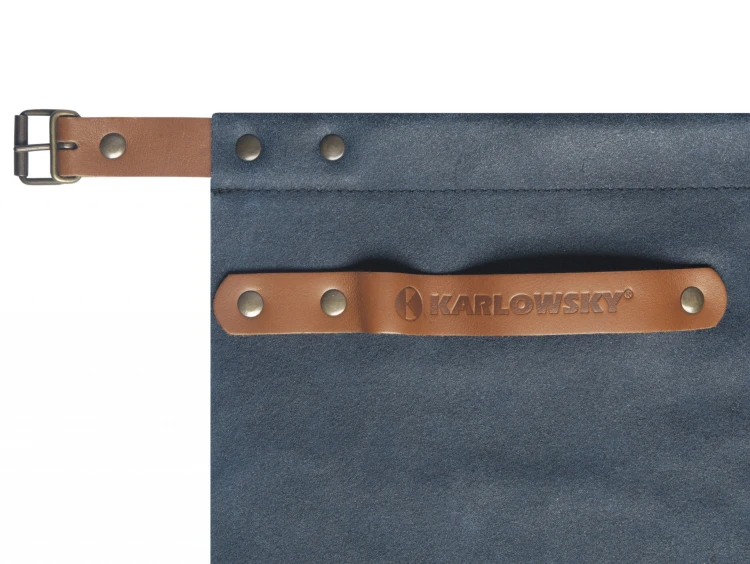 Ekskluzywna, skórzana zapaska Leather Waist Apron (59x40 cm; kolor: atramentowy)