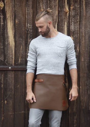 Ekskluzywna, skórzana zapaska Leather Waist Apron (59x40 cm; kolor: toffe)