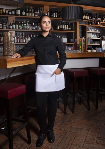 Zapaska Waist Apron BASIC WITH POCKET (kolor: biały, 60x35 cm)