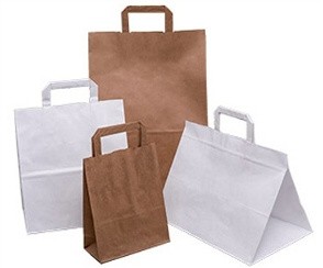 Torba klockowa z uchwytem płaskim 32x16x42cm biała - 25szt.