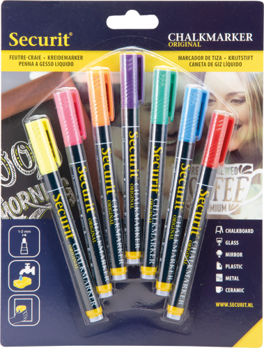   ZESTAW 7 KOLOROWYCH PISAKÓW KREDOWYCH Z KOŃCÓWKĄ O GRUBOŚCI 1-2MM