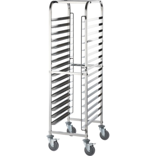 Wózek transportowy ze stali nierdzewnej; 16x 400x600 mm