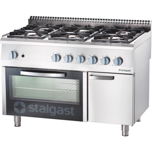 Kuchnia gazowa; 6-palnikowa z piekarnikiem gazowym; 36.5+5 kW; G30