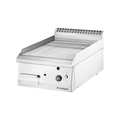 Płyta grillowa gazowa; ryflowana; 6.5 kW; G20; chrom